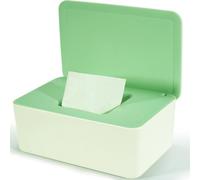 Caja de toallitas húmedas para bebé, caja de toallitas húmedas para bebé, caja para papel higiénico húmedo, caja de pañuelos húmedos, caja de almacenamiento beige con tapa, mantiene las toallitas,