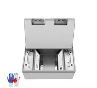 Caja De Toma De Corriente Empotrada Oculta En El Suelo De Acero Inoxidable Caja De Enchufe Integrada Impermeable ReceptáCulo Empotrado for Hogar(Silver,2*Standard+Rj45+2*USB)