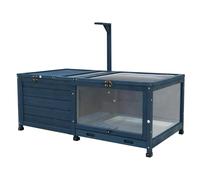 Caja de tortuga de madera para interiores con bandeja impermeable extraíble y soporte de lámpara para animales pequeños