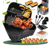 Caja de tostadas de silicona resistente al calor para freidora COSORI Airfryer de aire caliente, moldes para horno, pinzas de cocina, molde para tartas, etc. Compatible con Dual Basket CAF-L501 Serie