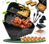 Caja de tostadas de silicona resistente al calor para freidora COSORI Airfryer de aire caliente, moldes para horno, pinzas de cocina, molde para tartas, etc. Compatible con Dual Basket CAF-P652-KEU