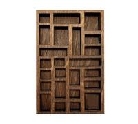 Caja de trabajo con marco de madera, 25 estantes, organizador en miniatura, marco de almacenamiento rústico, vitrina rústica compacta, caja de especias, figura coleccionable, compartimentos