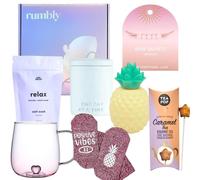 Caja de transferencia de gestación subrogada - Paquete de cuidado de 7 artículos con bálsamo labial, pulsera de cuarzo rosa, baño remojo, taza, calcetines, vela y té - Regalo de transferencia de