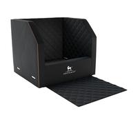Caja de transporte para perros Knuffelwuff para el coche; seguridad para el perro y protección para el asiento delantero, tamaño 3 - 55 x 45 x 35 cm, negra