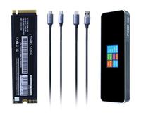 Caja de unidad de estado sólido 2280 USB3.1 de 10 Gbps para disco duro portátil PC de escritorio PCIe con pantalla LCD