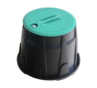 Caja de Válvulas Subterráneos Arqueta de Registro para Válvulas de Riego por Aspersión Caja Contador Agua Cierre Agua Plástico Subterránea Rectangular Redonda con Tapa (H255x340mm)