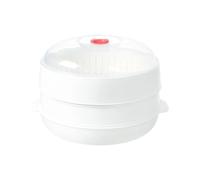 Caja de vapor multiusos con mango ancho, base ventilada y capas resistentes al calor para bollos, arroz y preparación de comidas, mango ergonómico, vaporizador de microondas