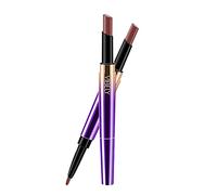 Caja de verduras de madera, lápiz labial duradero, mate, resistente al agua, cabezal largo, lápiz de terciopelo con labio, 1 lápiz labial doble de 2 líneas (J, talla única)