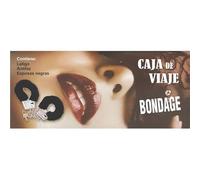 CAJA DE VIAJE DE BONDAGE ESPOSAS NEGRAS + LATIGO + ANTIFAZ