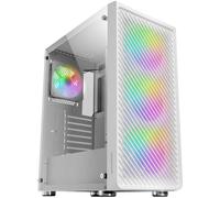 Mars Gaming MC-F Blanco, Semitorre Gaming ATX, Ventana Completa Cristal Templado, Frontal Metal-Mesh, 4x Ventiladores ARGB 120mm