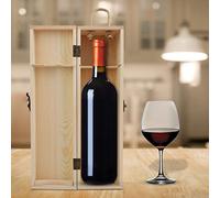 Caja de Vino Tinto para una Sola Botella Caja de Vino de Madera Práctico Soporte para Transporte Caja de Regalo de Vino Ideal Hecha para Amantes del Vino Perfecto para Regalos y