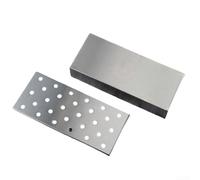 Caja de virutas de madera de acero inoxidable de 12 pulgadas con tapa abatible y grandes agujeros de ventilación de 14 pulgadas diseñada para tubería de madera de pellets y generación de humo mejorada