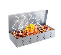 Caja de virutas de madera para barbacoa de acero inoxidable resistente de 12 pulgadas con grandes agujeros de ventilación y tapa con bisagras para mejorar la producción de humo durante la barbacoa