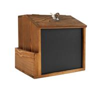 Caja de votación - Caja de comentarios retro - Caja de madera cerrada montada en la pared con pizarra para donaciones, ahorros, oración, negocios, caridad, dinero en efectivo, iglesia, recaudación de