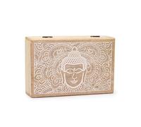 Caja decorativa de madera, diseño de Buda y Mandala 21,5 x 14 cm