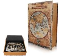 Caja decorativa de madera para libros, caja decorativa vintage con forma de libro caja de almacenamiento para libros vintage estilo europeo decoraciones antiguas de madera para estanterías oficinas