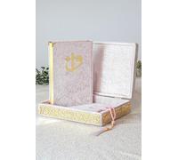 Caja decorativa especial con cubierta de terciopelo, libro de Corán cubierto de terciopelo en árabe y cuentas de oración, decoraciones islámicas para el hogar, islámico Ramadán Eid, rosa