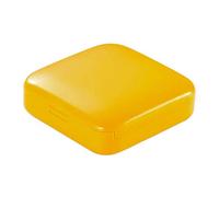 Caja del compartimento de la tableta de dibujos animados 2 rejilla ABS Medicina Dispensador de viaje Caja de píldoras Contenedor de atención médica Organizador divisor, AMARILLO