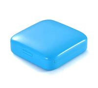 Caja del compartimento de la tableta de dibujos animados 2 rejilla ABS Medicina Dispensador de viaje Caja de la píldora Organizador del divisor del contenedor de cuidado de la salud, azul