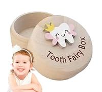 Caja del Hada de los Dientes,Caja de Dientes | Caja de almacenamiento de recuerdos de dientes caídos de madera,Regalos de hadas, protector de dientes para regalo de cumpleaños de baby shower, contened
