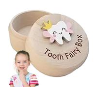 Caja del Hada de los Dientes,Caja de Dientes - Lindo soporte de madera para dientes perdidos - Regalo de recuerdo para niño niña, contenedor de dientes para cumpleaños, baby shower, protector de die