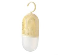 Caja deshumidificador colgante reutilizable para armarios de ropa, absorbente de humedad de cloruro de calcio con depósito de agua transparente, sin olor (amarillo)