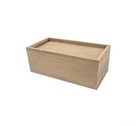 Caja deslizante minimalista de madera con cajón extraíble y tapa ajustable para almacenamiento de cosméticos y organización personal (M)