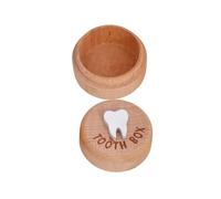 Caja Dientes Hoja Caduca Madera Día Los Dientes Baby Caso Contenedor Portable Solución Almacenamiento Pequeño Dientes Organizador Recuerdo