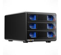 Caja Discos Duros, Caja 3 Bahías de Aluminio 10Gbps con Ventilador para HDD/SSD SATA 2,5/3,5, Cable USB A/C 3.2 con Sustitución en Caliente, Carcasa HDD Sin Herramientas, Das (sin Raid/NAS)