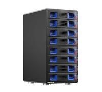 Caja Discos Duros, Caja 8 Bahías de Aluminio 10Gbps con Ventilador para HDD/SSD SATA 2,5/3,5, Cable USB A/C 3.2 con Sustitución en Caliente, Carcasa HDD Sin Herramientas, Das (sin Raid/NAS)