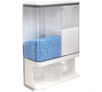 Caja dispensadora de detergente para ropa con marco de montaje en pared y rejillas para cápsulas que garantiza una encimera ordenada con cierre hermético y cuerpo de visión transparente (doble grande)