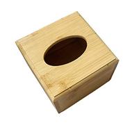 Caja dispensadora de pañuelos de madera de bambú natural cuadrado titular de pañuelos cubo pequeña caja de pañuelos cubierta servilleta soporte para mesa hogar oficina hotel