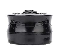 Caja dispensadora de polvo suelta con borla de polvo, contenedor vacío para polvo, dispensador de polvo para uso doméstico y de viaje, color negro