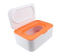 Caja dispensadora de toallitas para toallitas húmedas para bebés, caja de almacenamiento segura con sello de goma para retención de humedad (naranja)