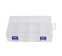 Caja divisora ajustable de plástico con 8 compartimentos para guardar tornillos, clavos, aretes, collares, cuentas, anillos, píldoras, maquillaje y suministros de manualidades