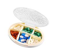 Caja divisora de pastillas,Caja clasificadora de pastillas - Contenedor sellado con soporte para pastillas pequeño,Con tapa pendientes organizador joyería embalaje caja sellada caja de almacenamient