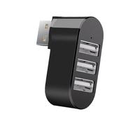 Caja divisora pequeña USB 2.0 de 3 puertos giratorios, transferencia de datos USB, expansor múltiple para computadora, portátil, accesorios, concentrador USB para expansión de laptop