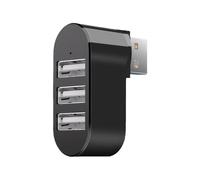 Caja divisora pequeña USB2.0, Transferencia de Datos USB giratoria de 3 Puertos, expansor múltiple para computadora, portátil, Accesorios para, concentrador USB para expansión de computadora