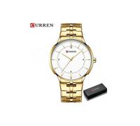 (Caja dorada) Reloj de pulsera deportivo de cuarzo militar de moda Curren de marca de lujo superior