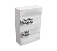 Caja eléctrica - Cuadro eléctrico - Caja de mesa - Caja preetiquetada - 2 filas - 26 módulos - 8 disyuntores - 2 inter diff (1) 40A tipo A y (1) 63a tipo AC - 707644 Debflex