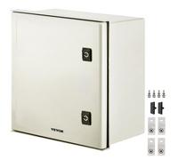 VEVOR Caja de Acero NEMA Caja Eléctrica de Fibra de Vidrio NEMA 4X de 40 x 40 x 20 cm IP66 a Prueba de Agua y Polvo Caja de Conexiones Eléctricas para Exteriores/Interiores, con Placa de Montaje