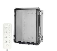 Caja Eléctrica Exterior Estanca, Caja de Tomas con Tapa Transparente, Caja A Prueba De Polvo Con Cerradura, Protege Enchufe, Conector, Regleta Eléctrica