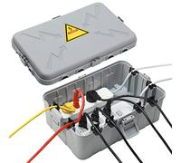 Caja eléctrica grande para exteriores (32 x 22 x 13 cm), cubierta impermeable IP54 para cables de extensión, cubiertas resistentes a la intemperie para proteger cables de extensión, regletas,