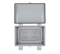 Caja Eléctrica IP67 a Prueba de Agua para Exteriores con Cubierta Gris y Bisagras ABS de Montaje Empotrado 300 X 200