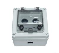 Caja eléctrica para exteriores IP67 resistente a la intemperie, 2 interruptores, unidad de control, carcasa de ABS robusta para jardín, cobertizo, garaje, 125 mm (B)