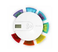 Caja electrónica con recordatorio inteligente, portátil, organizador semanal de 7 rejillas, reloj de 12 a 24 horas, 4 relojes, material impermeable de grado alimenticio para píldoras, cápsulas