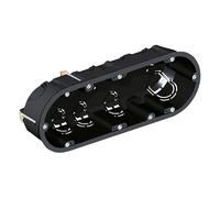 caja empotrable de placa de yeso para 3 elementos, ideal para instalaciones eléctricas y de iluminación en paredes interiores.