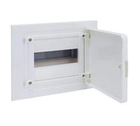 Caja empotrable golf serie VF, 1 fila, 8M, puerta opaca blanca, regleta y chasis