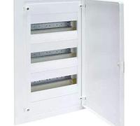 Hager Caja empotrable Golf Serie VF – 3 filas, 36 módulos, puerta opaca blanca, regleta y chasis