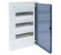 Caja empotrable golf serie VF, 3 filas, 36M, puerta transp., regleta y chasis